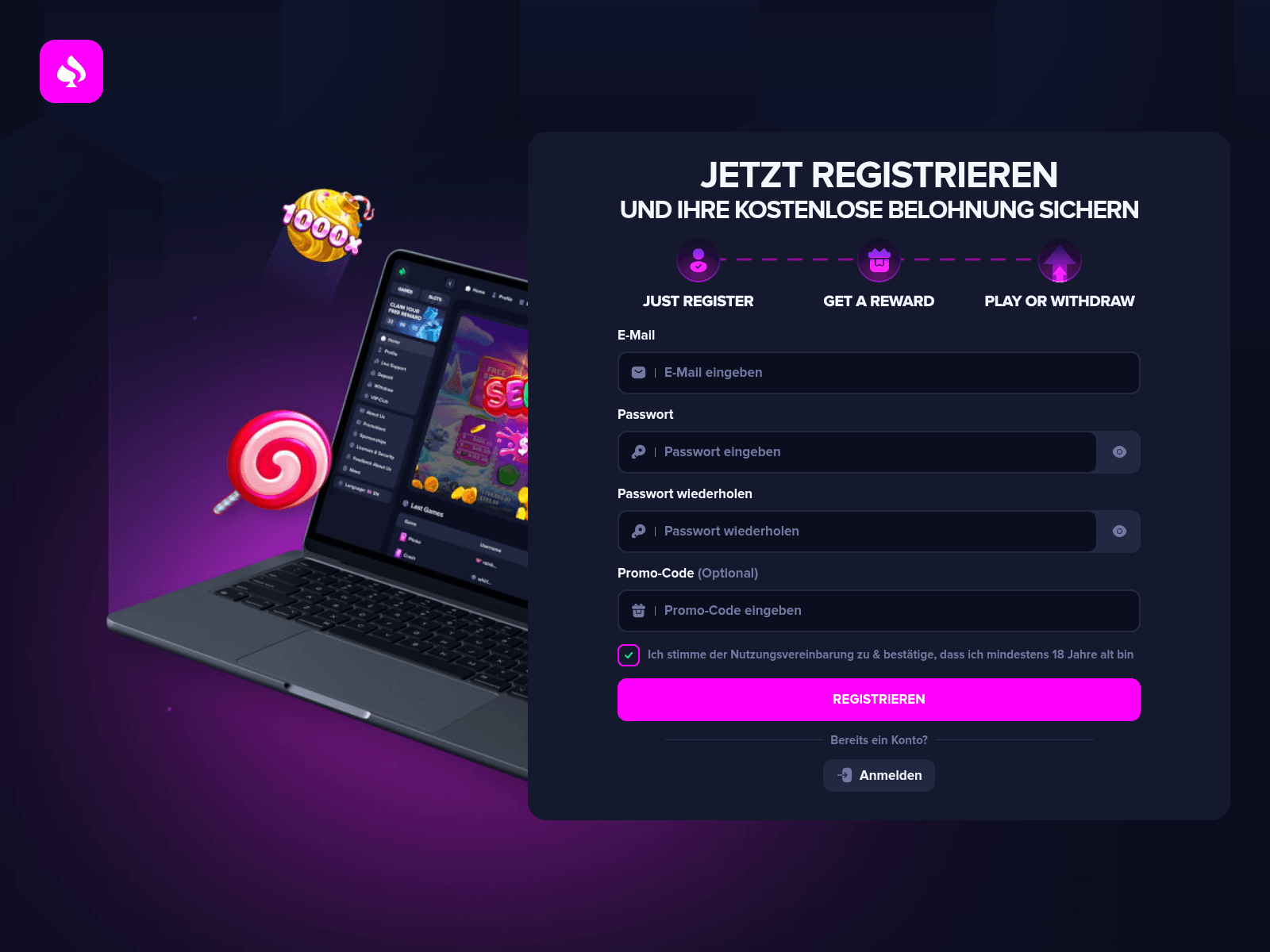 Screenshot of luckystreak24.com