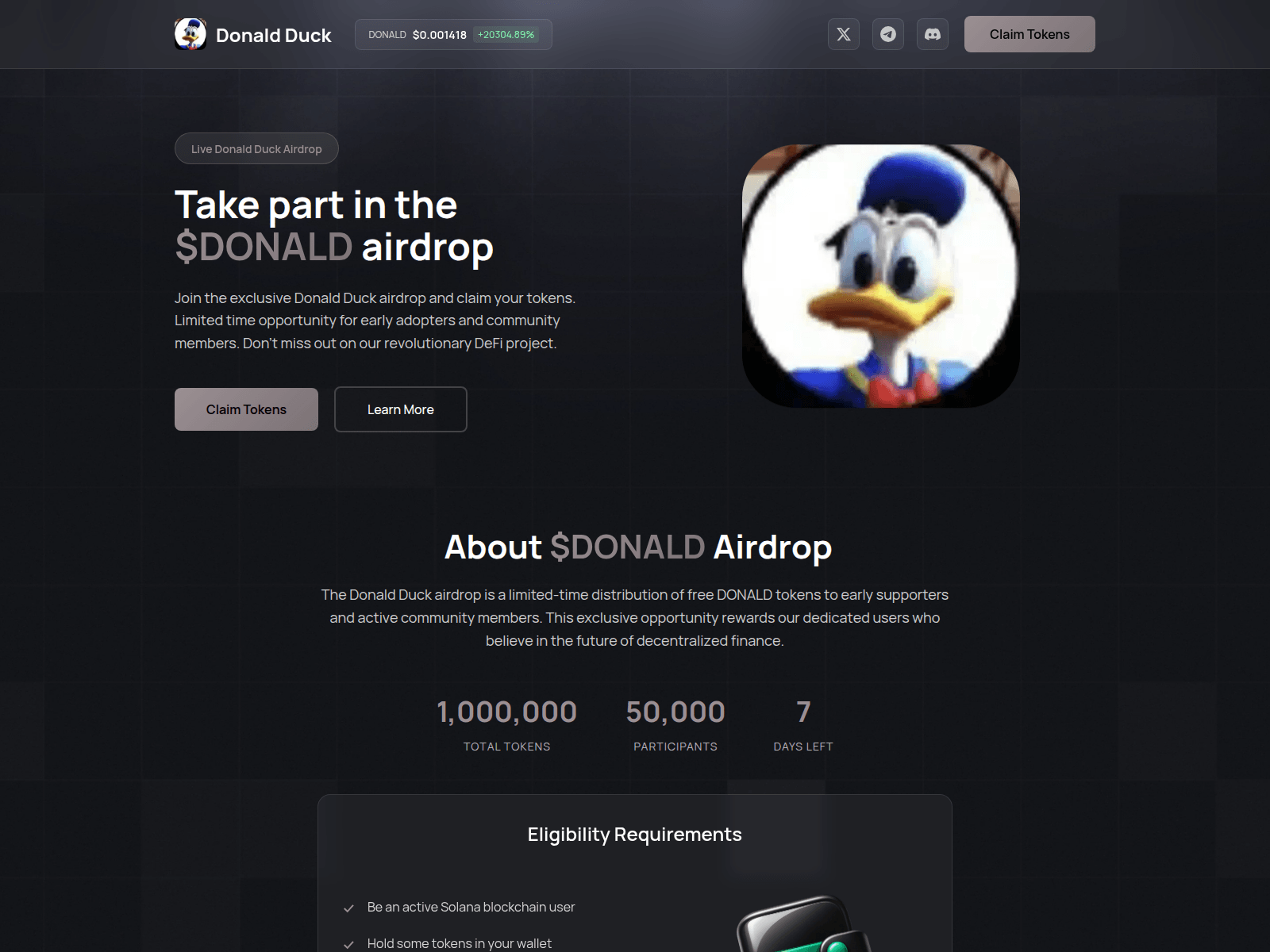 Screenshot of event-donald.fun