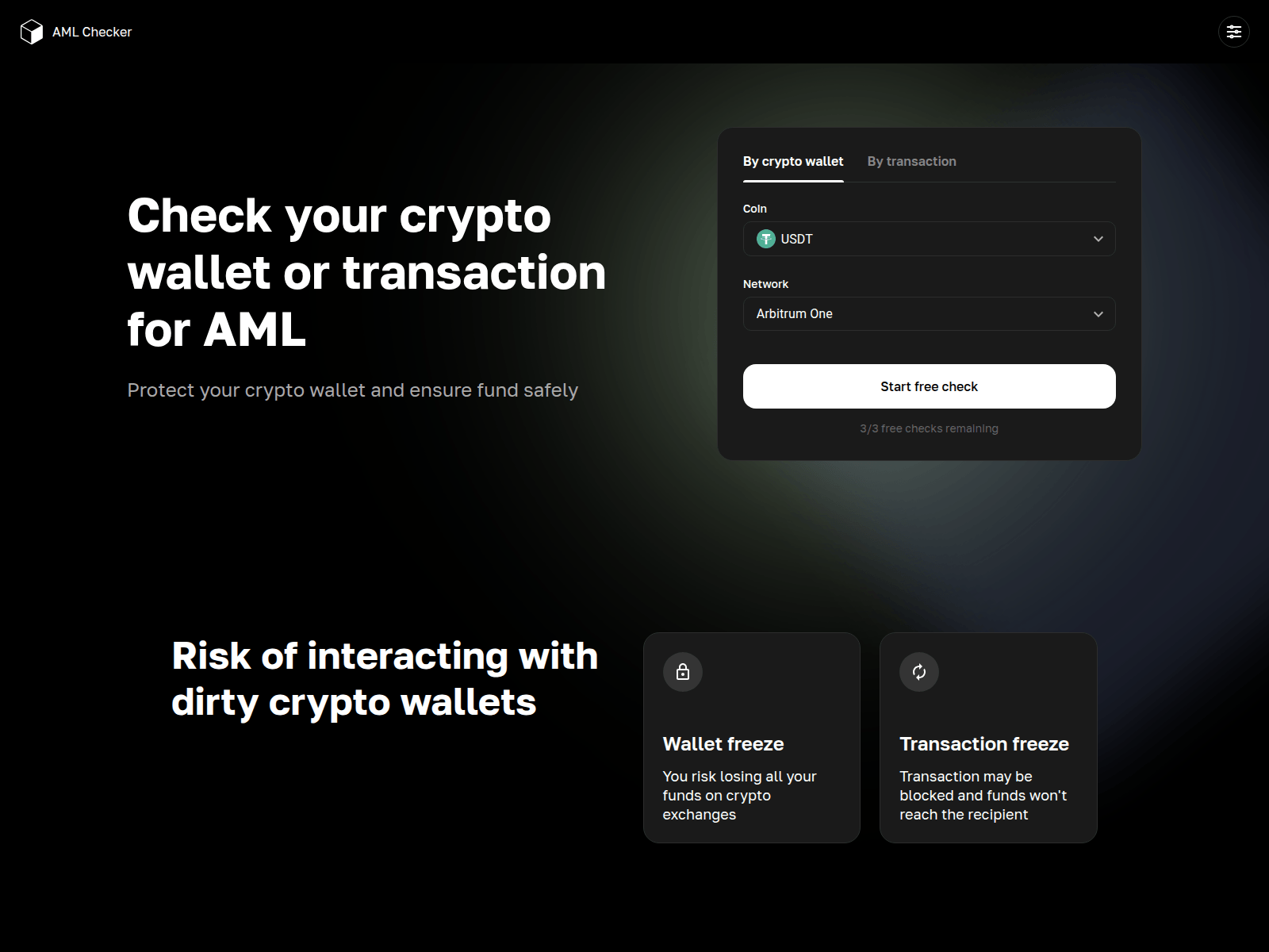 Screenshot of aml.tron-fees.com