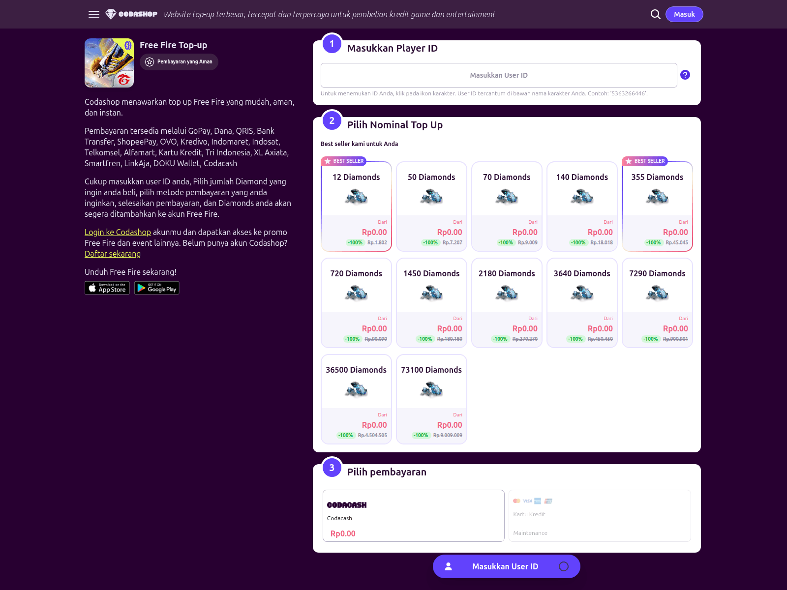 Screenshot of freefire.official-topup.com
