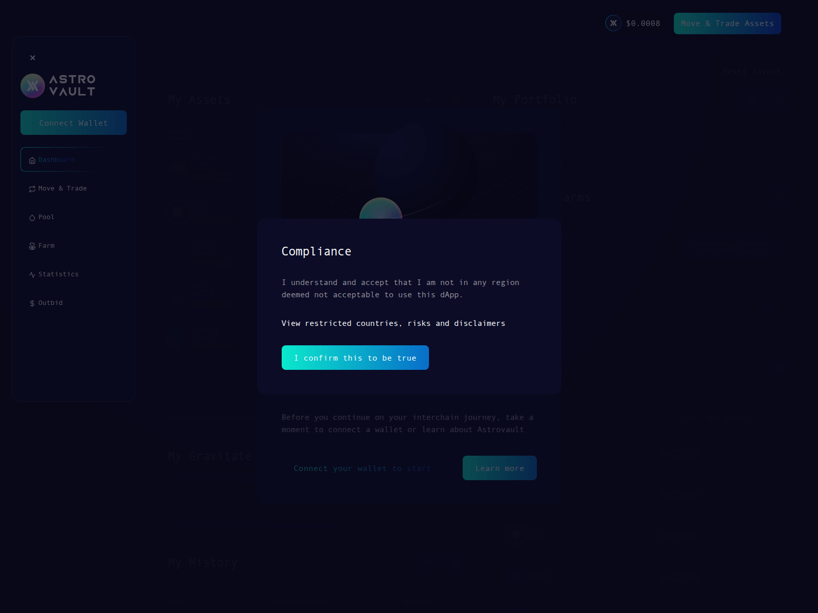 Screenshot of astrovault.info