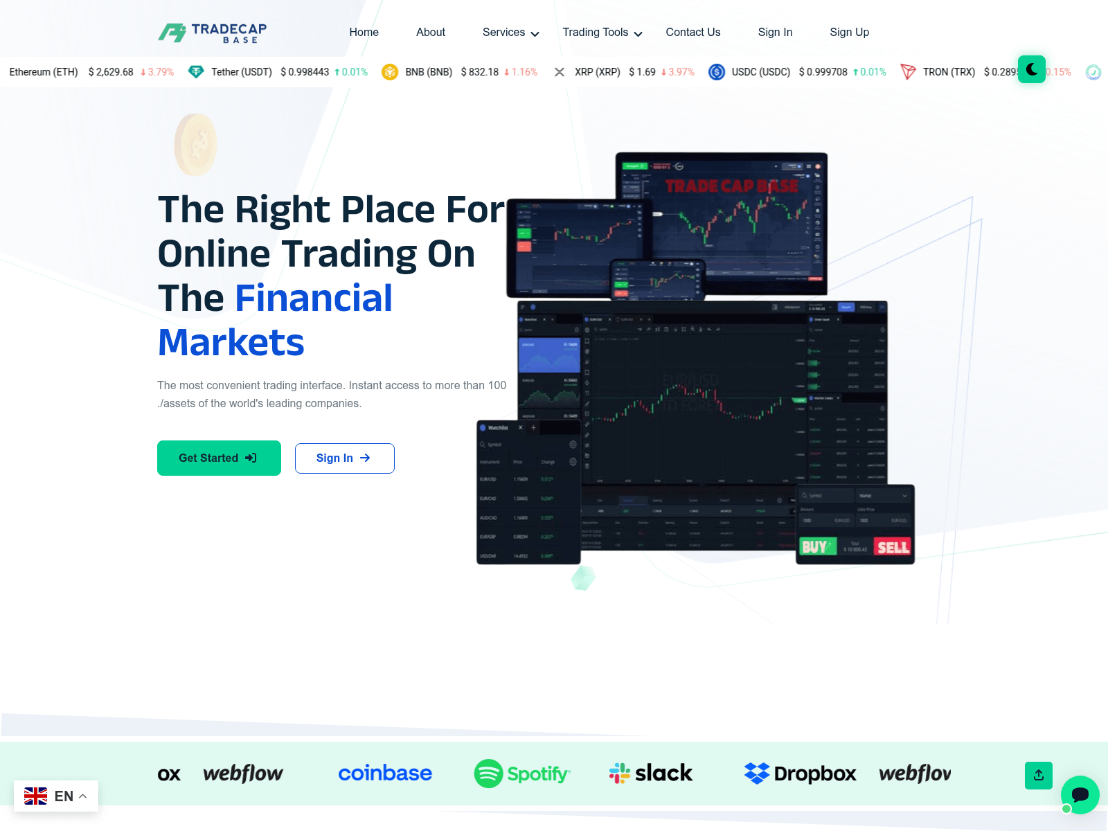 Screenshot of protradecapbase.com