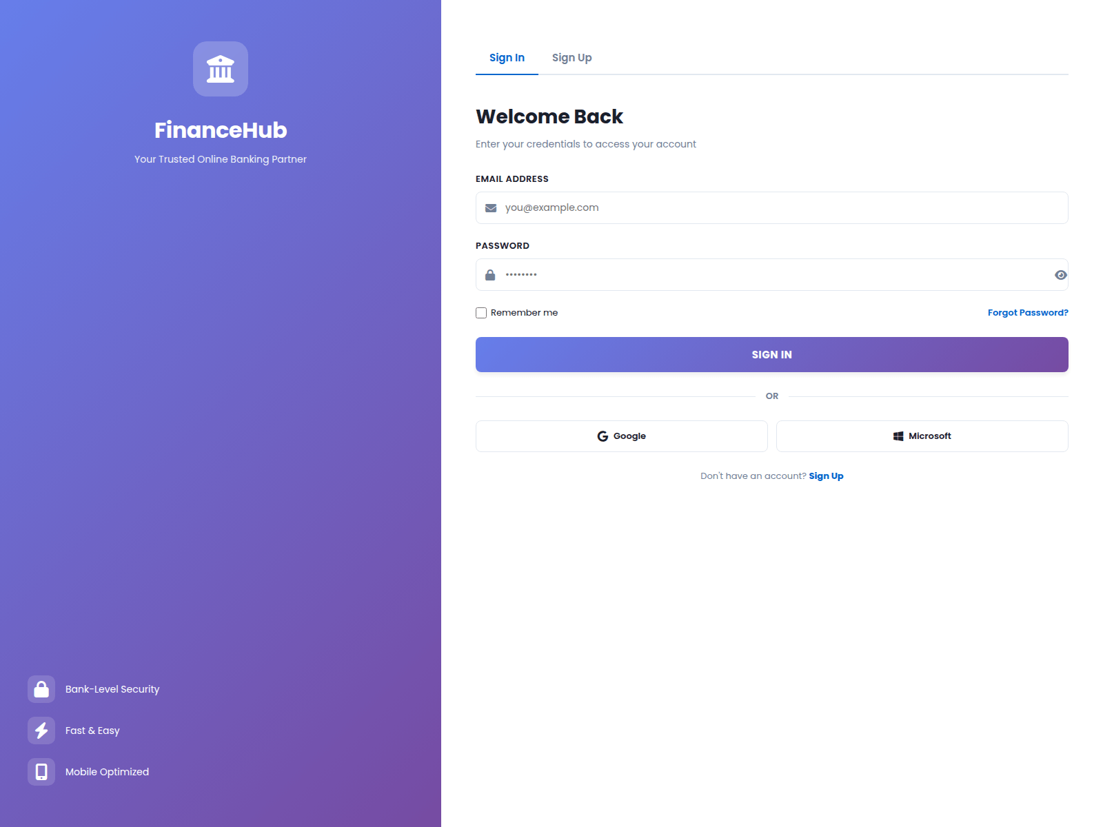 Screenshot of finance-hub-online.live