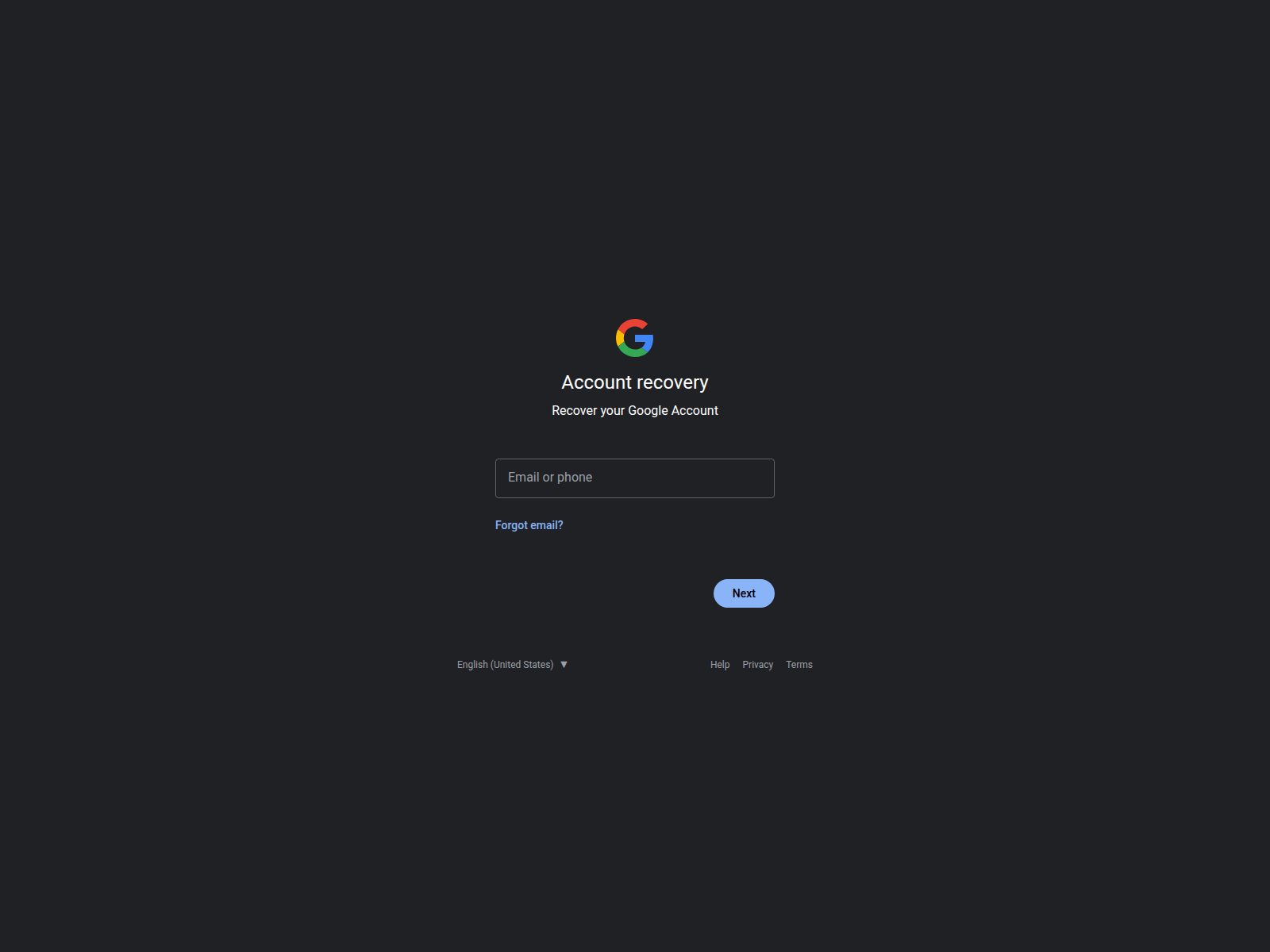 Screenshot of google.recover.cybersecure11.com