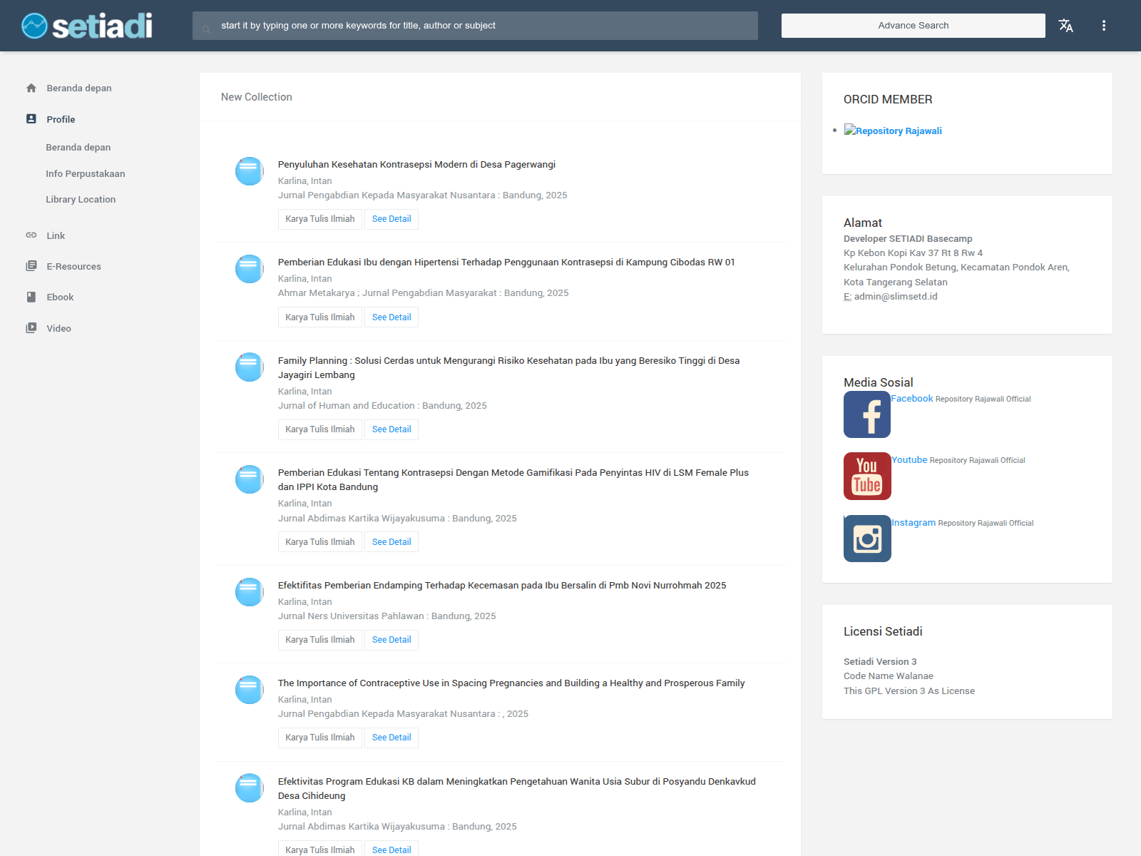 Screenshot of repository.rajawali.ac.id
