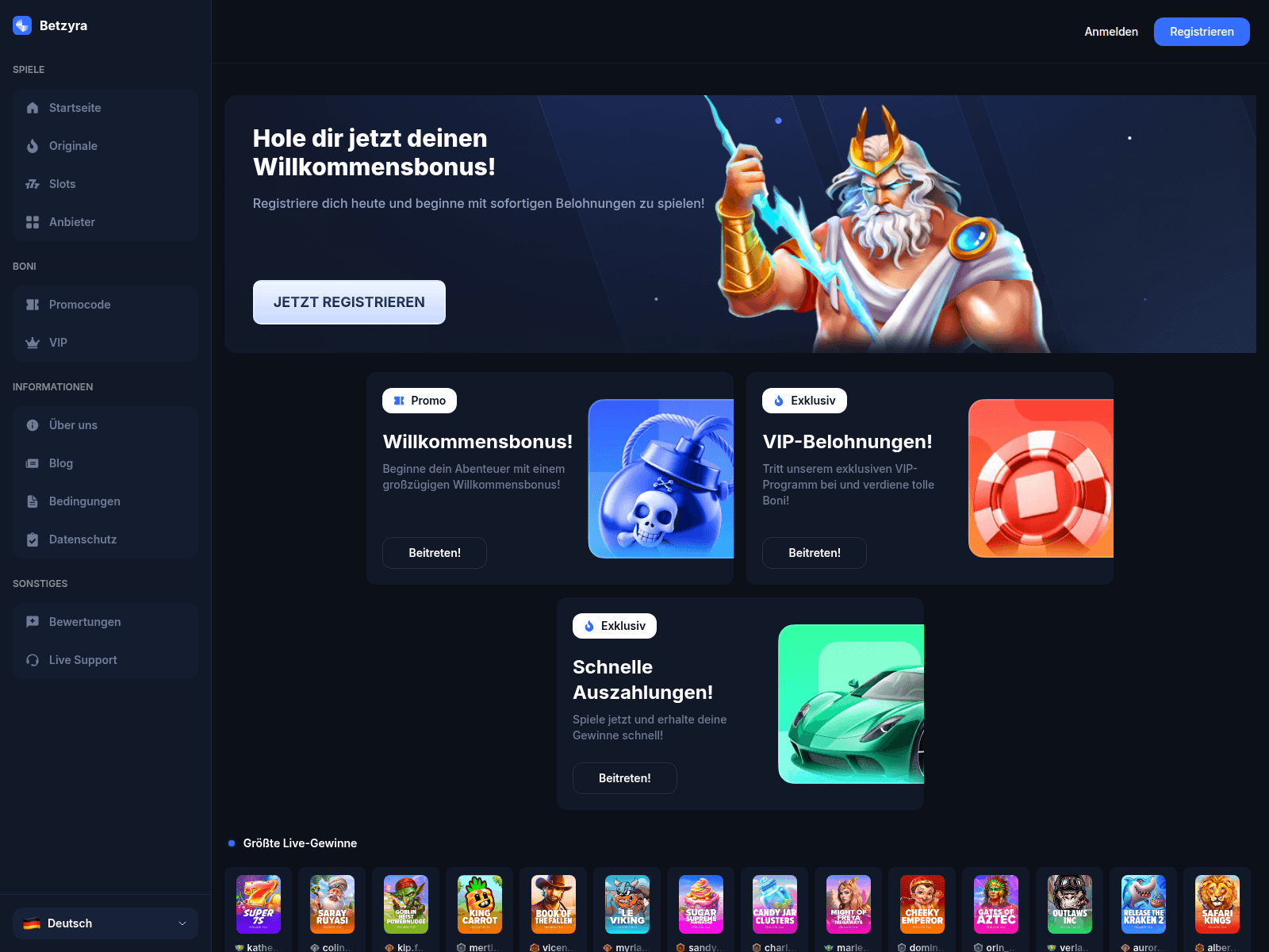 Screenshot of betzyra.com