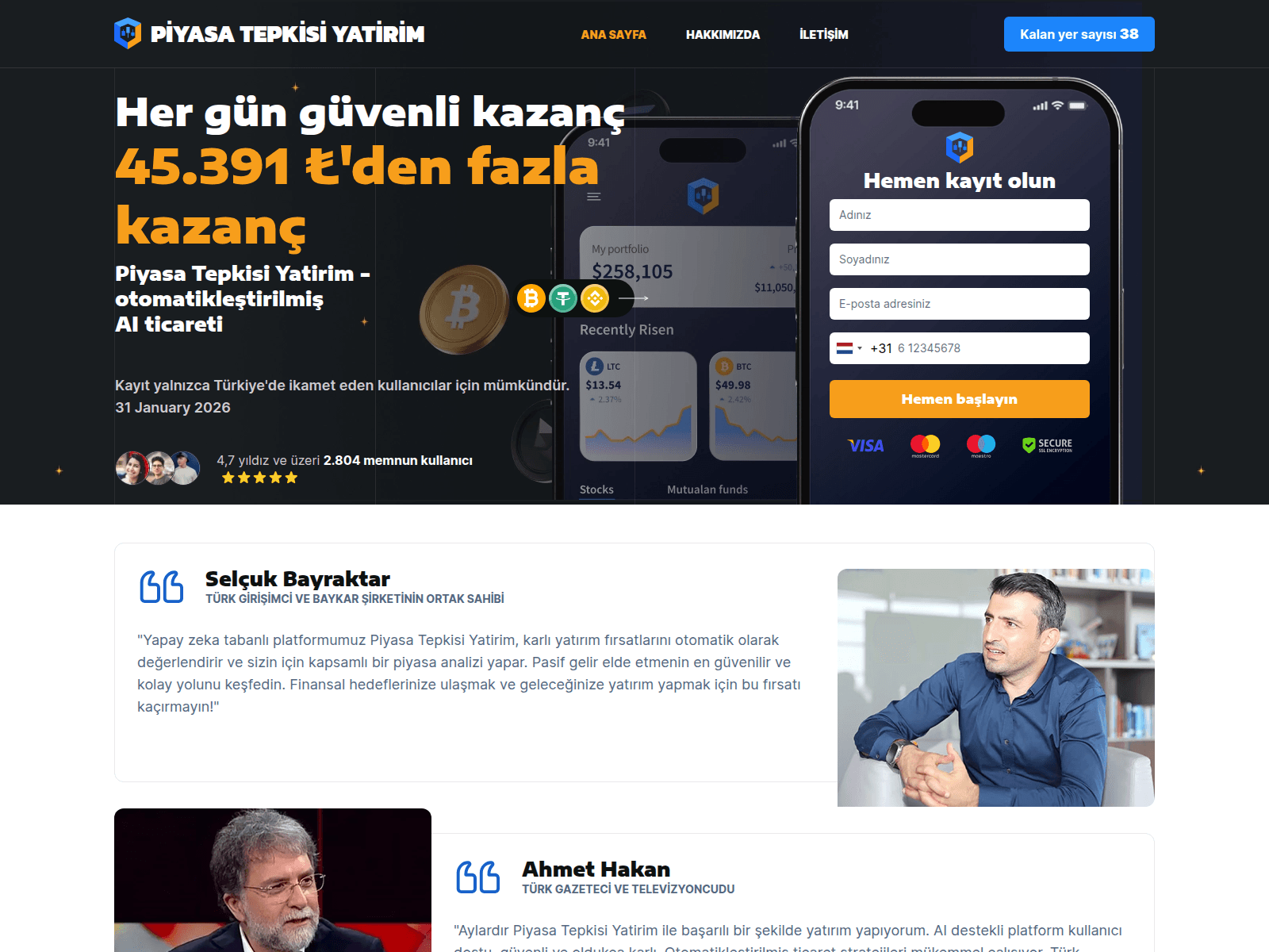 Screenshot of piyasatepkisiyatirim.net