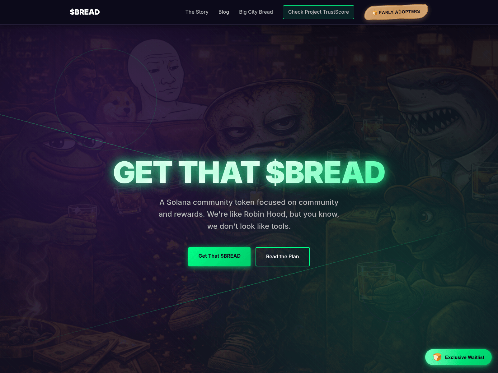 Screenshot of buybreadcoin.com