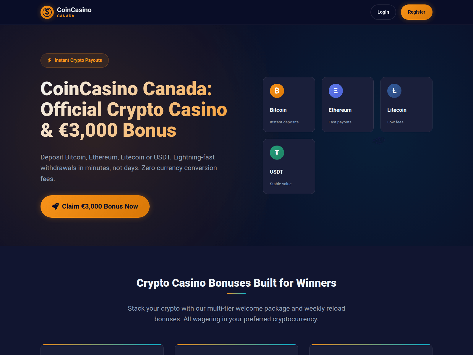 Screenshot of coincasino-ca.com