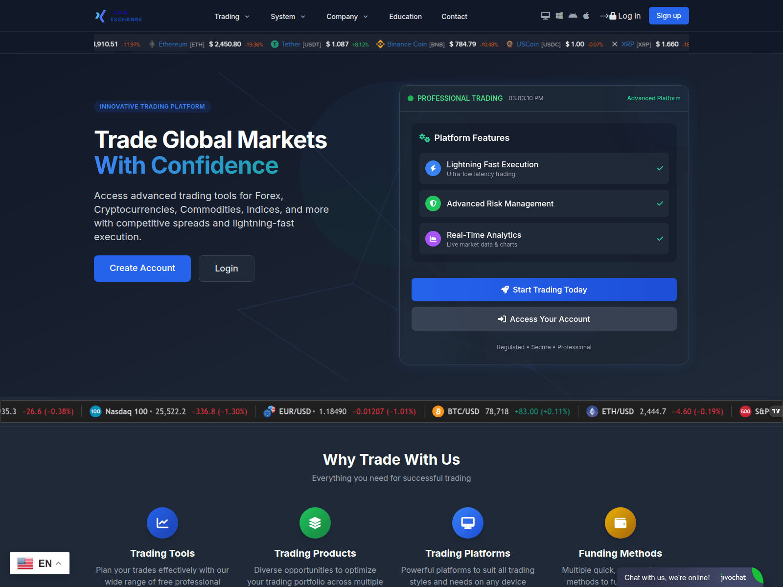 Screenshot of coinsexchangepro.com