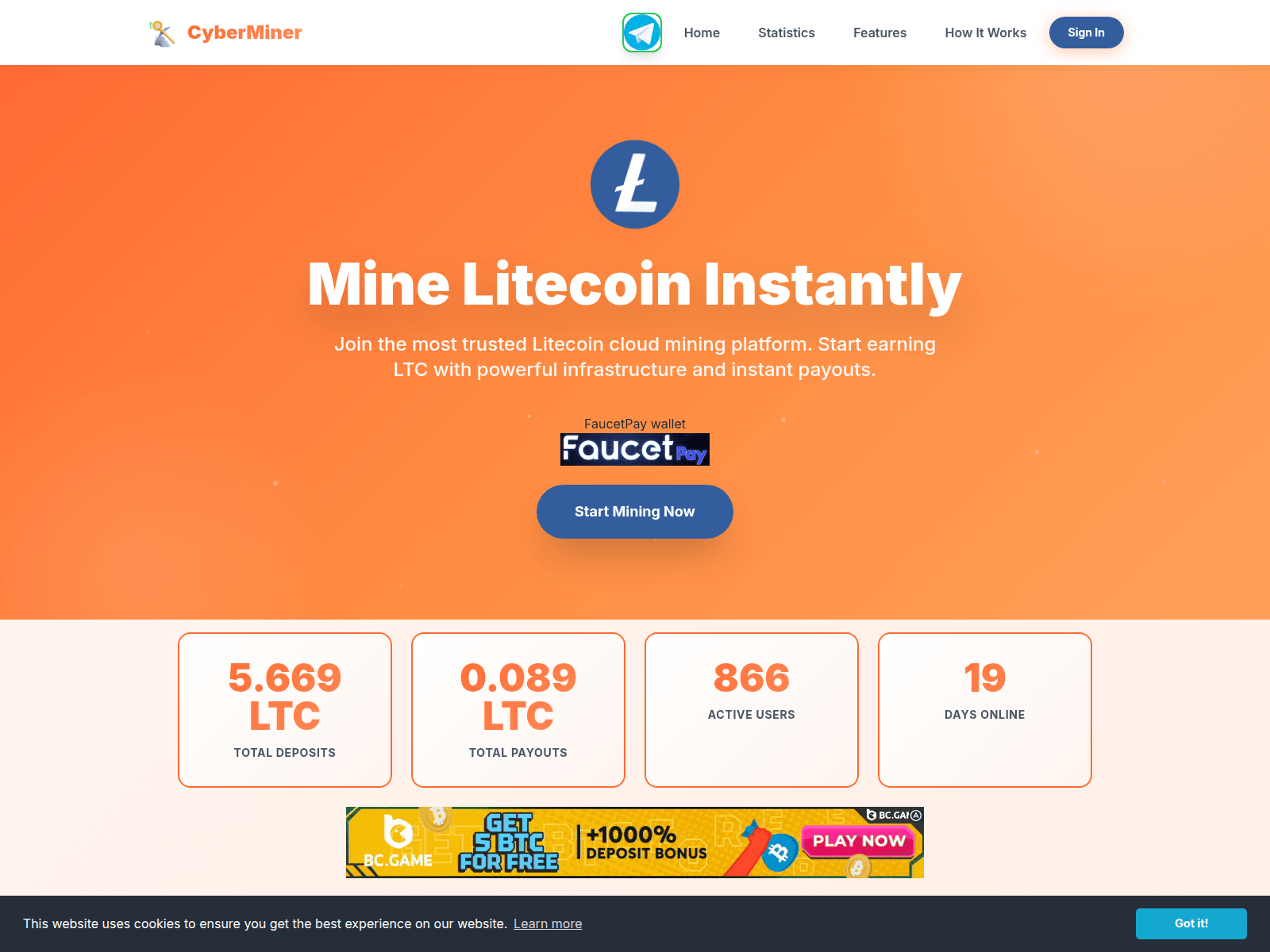 Screenshot of cyberminer.info
