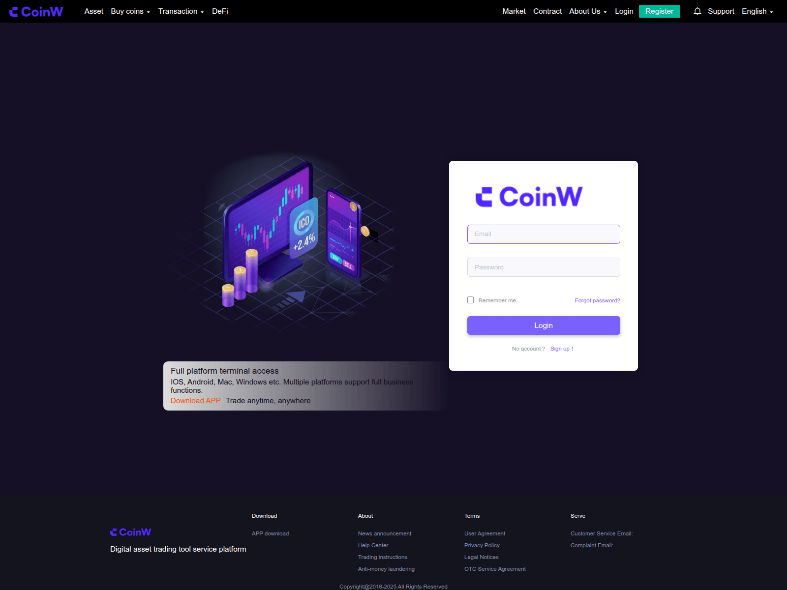 Screenshot of coinwdot.com