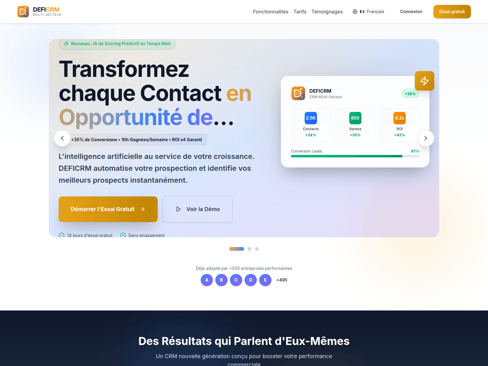 Screenshot of defi-crm.com