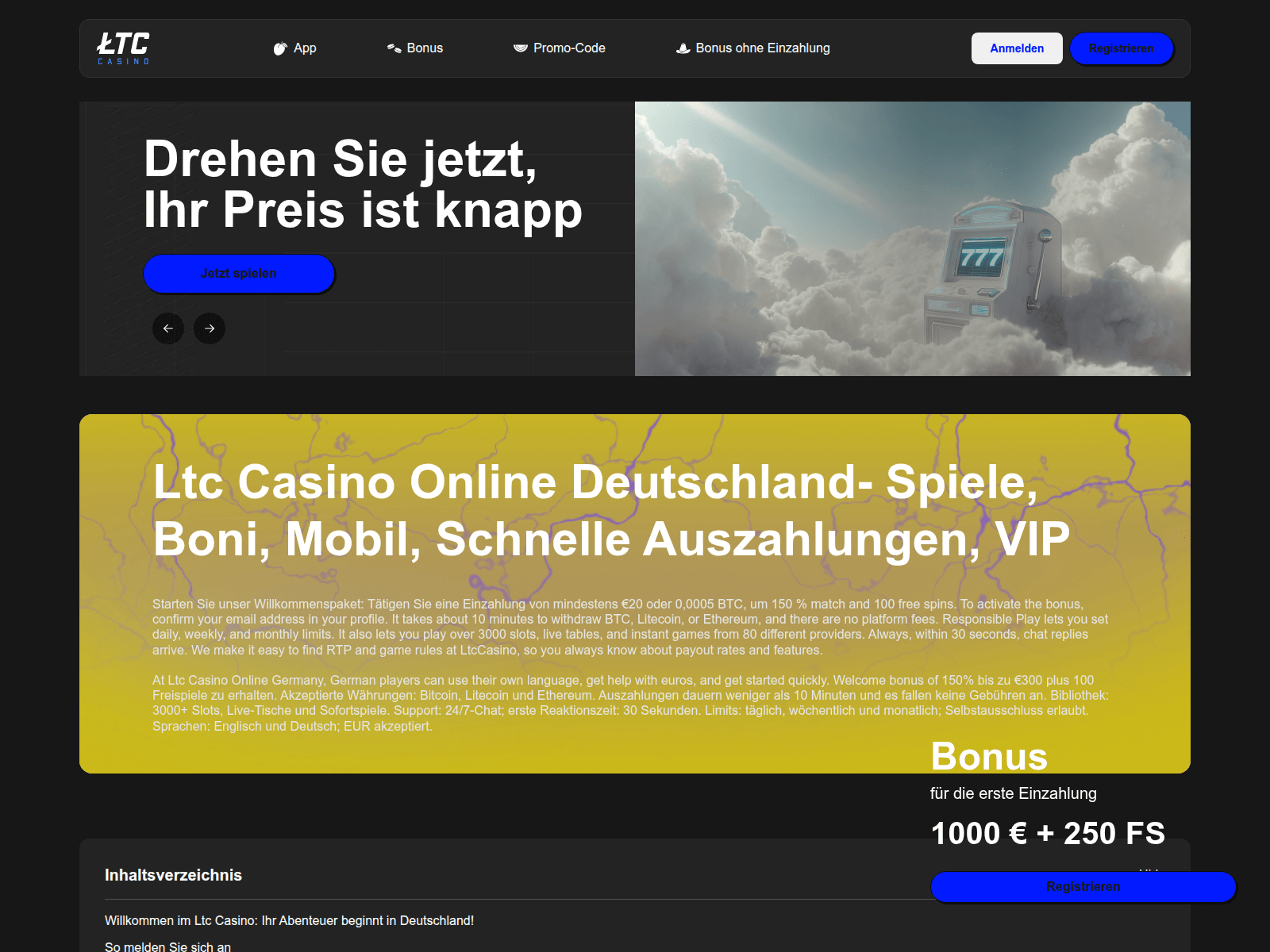 Screenshot of litecoincasino-de.com