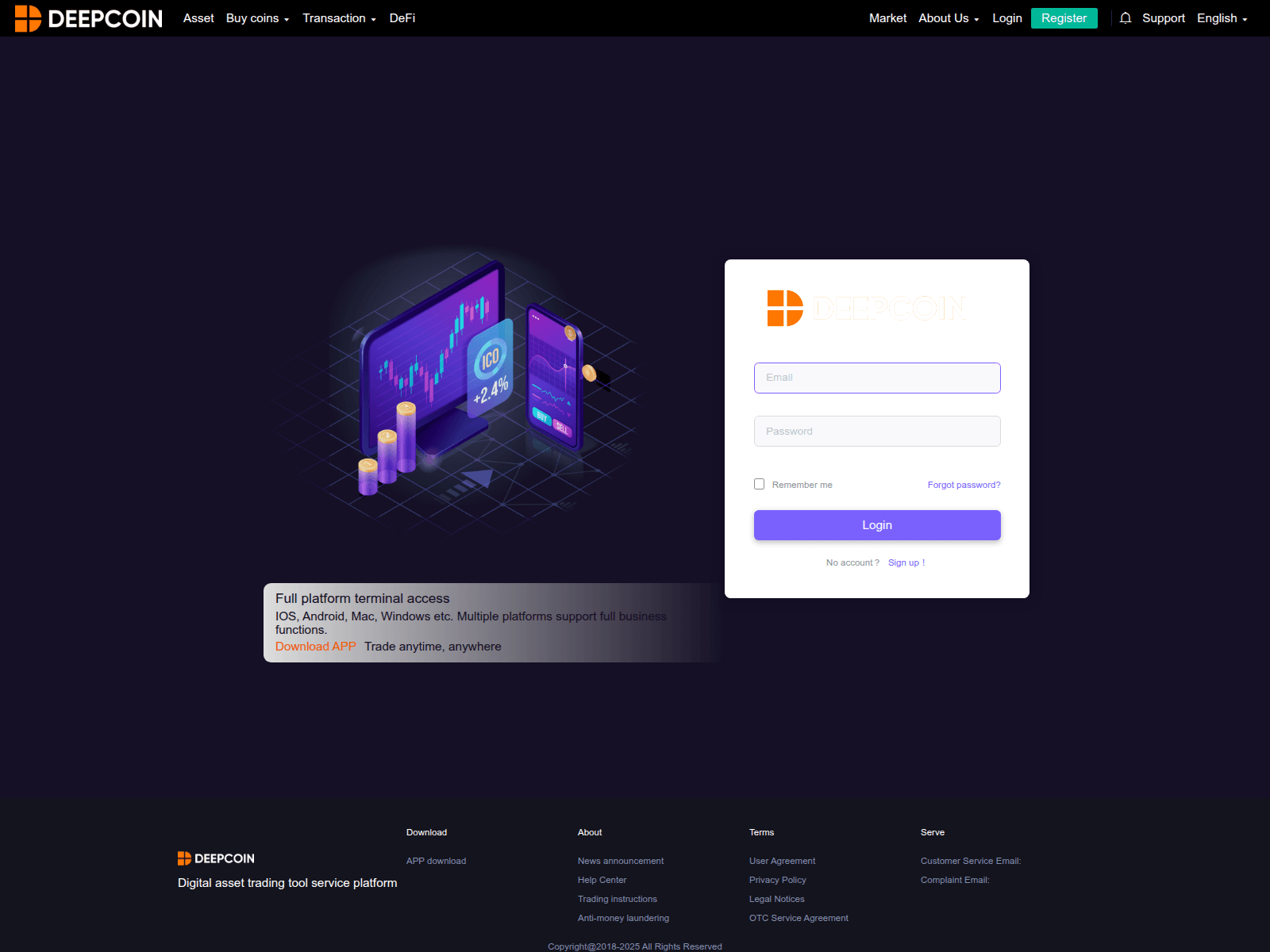 Screenshot of nxdeepcoin.com