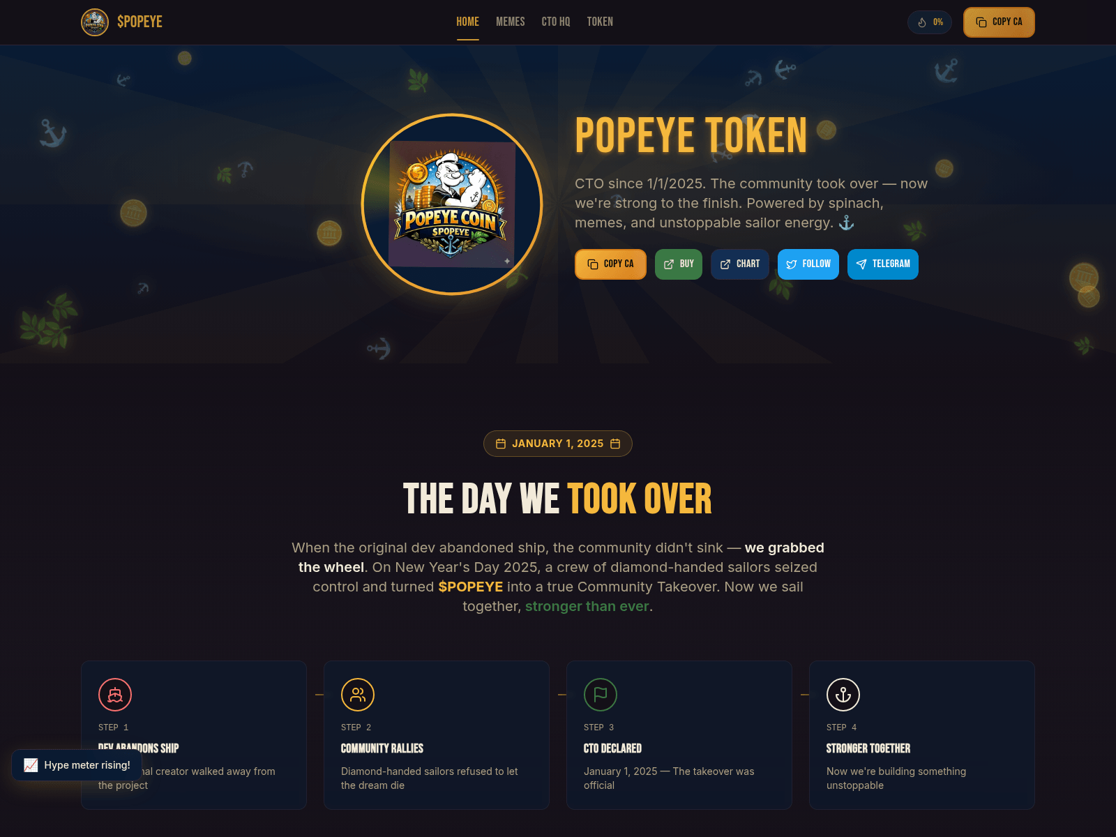 Screenshot of popeyecoin.fun