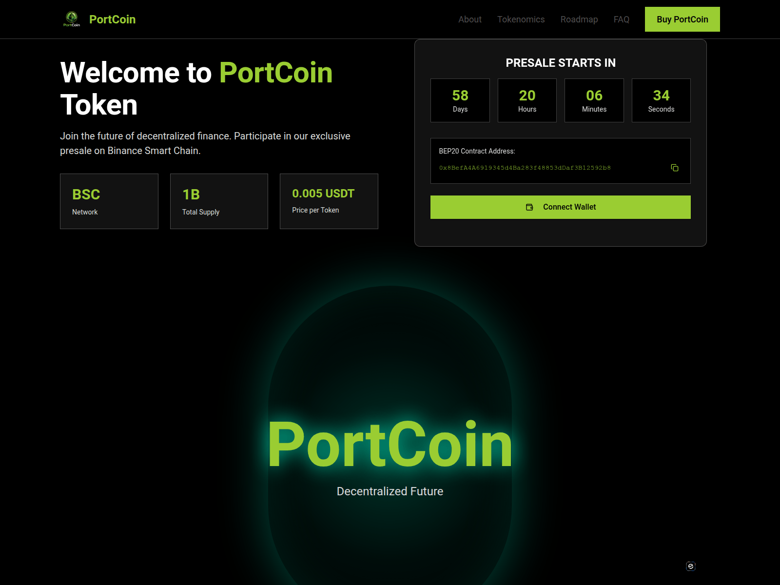 Screenshot of portcoin.best