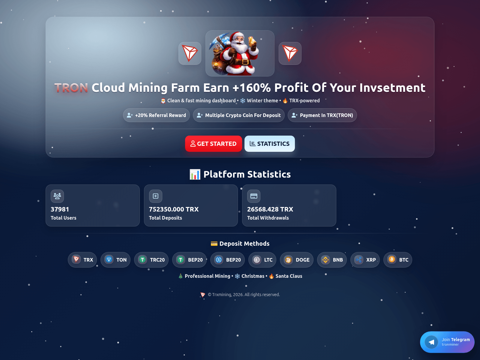 Screenshot of trxmining.pro