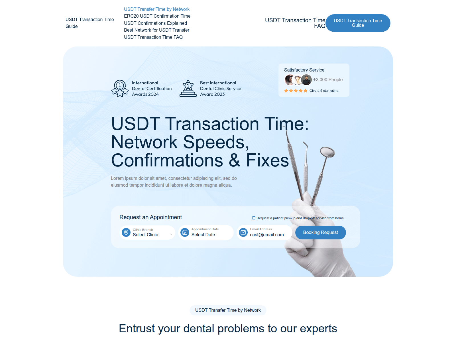 Screenshot of usdttransactiontime.com