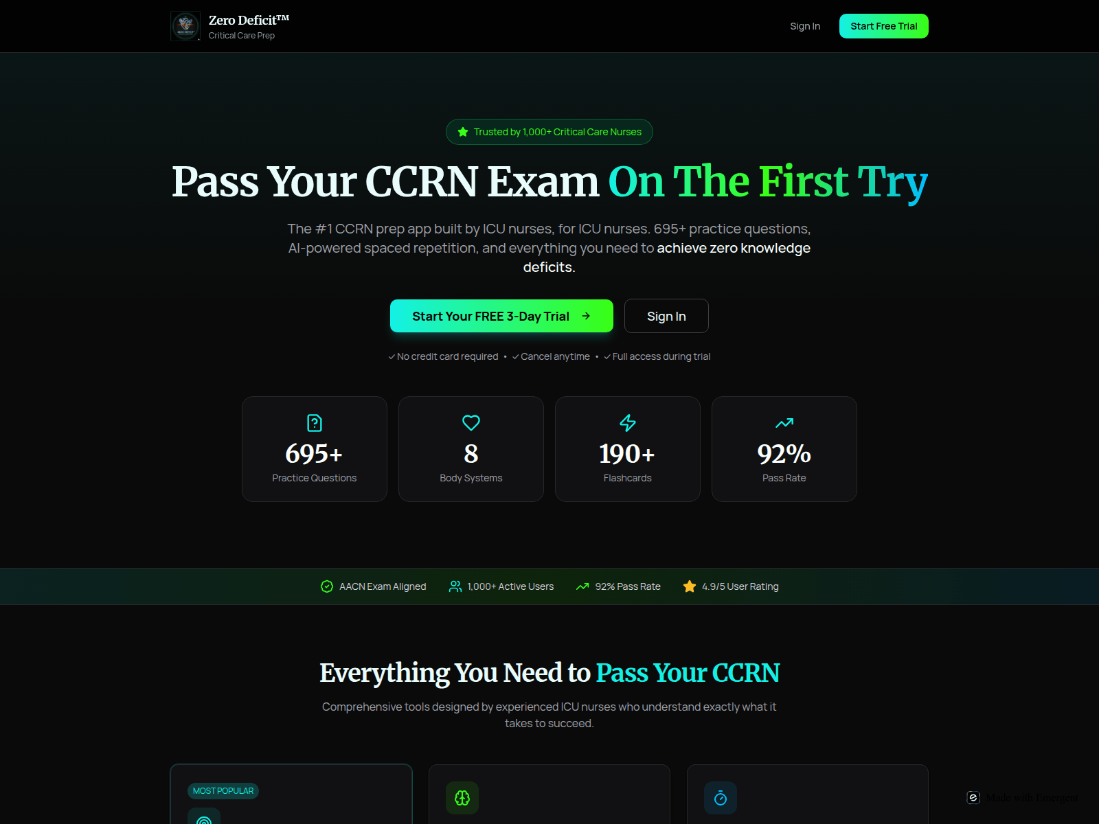 Screenshot of zerodeficitccrnprep.com