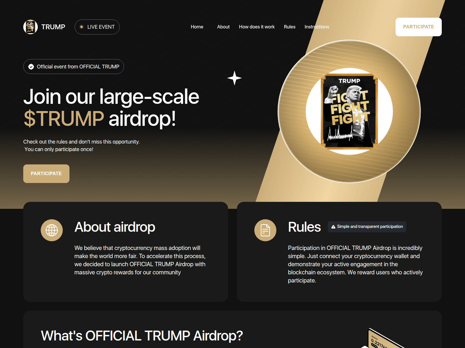 Screenshot of donald-coin.com