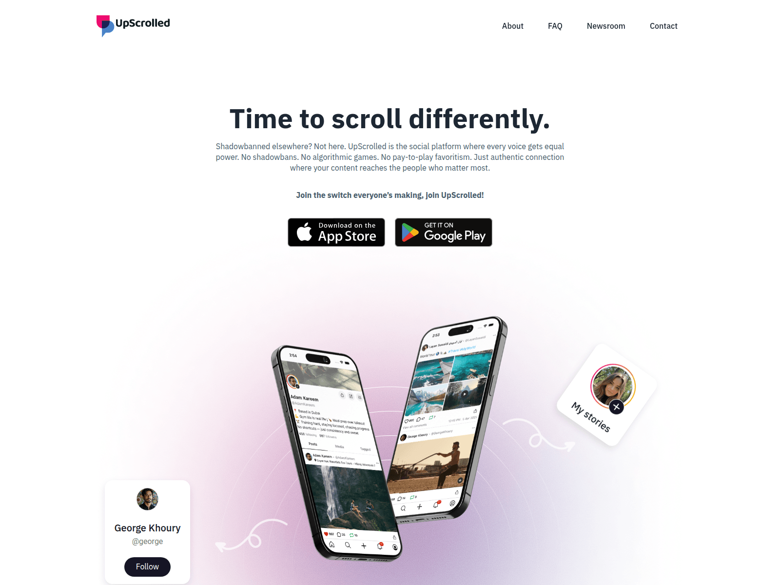 Screenshot of share.upscrolled.com