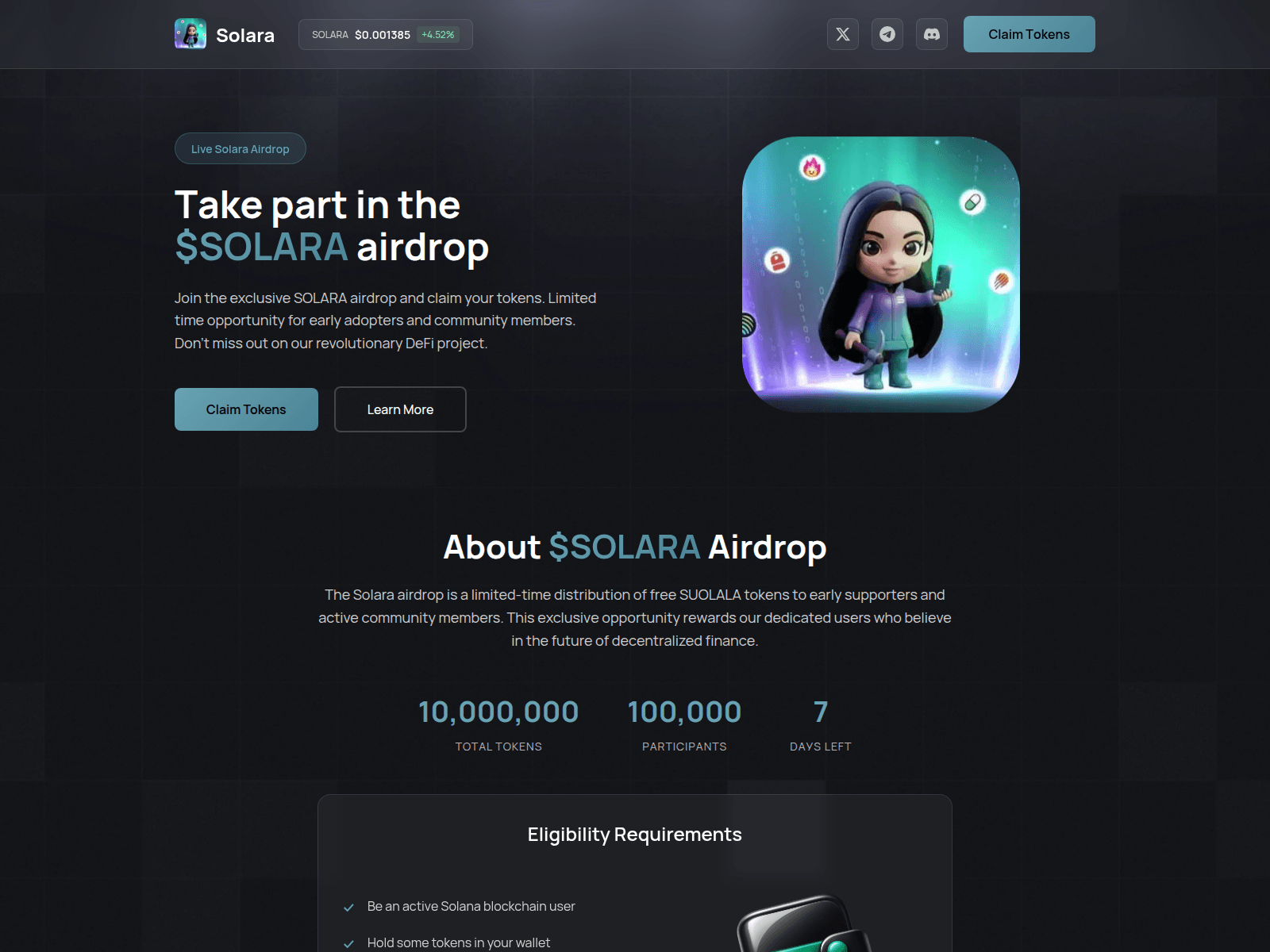 Screenshot of solara.soldex.one