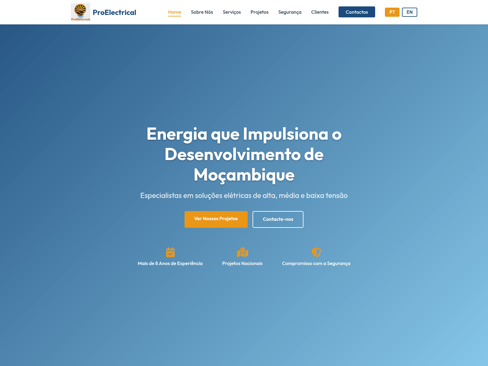 Screenshot of proelectrical.co.mz