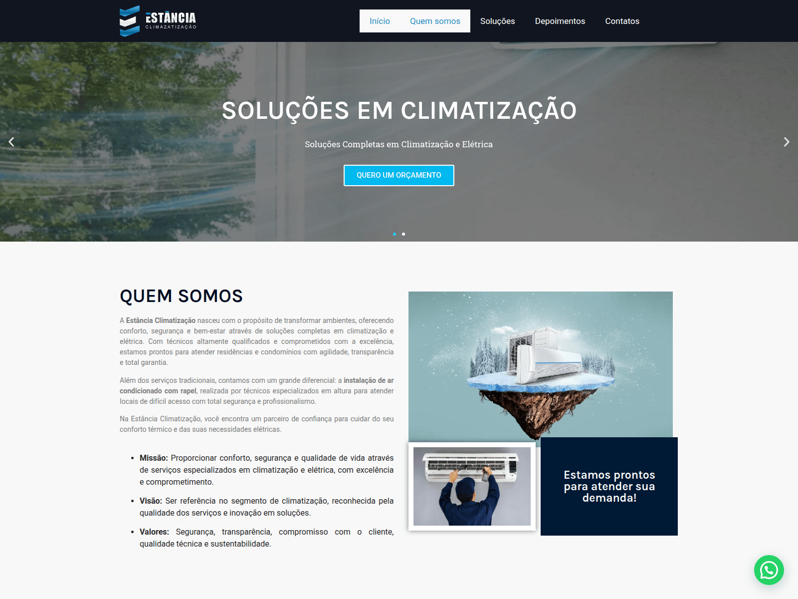 Screenshot of estanciarefrigeracao.com.br