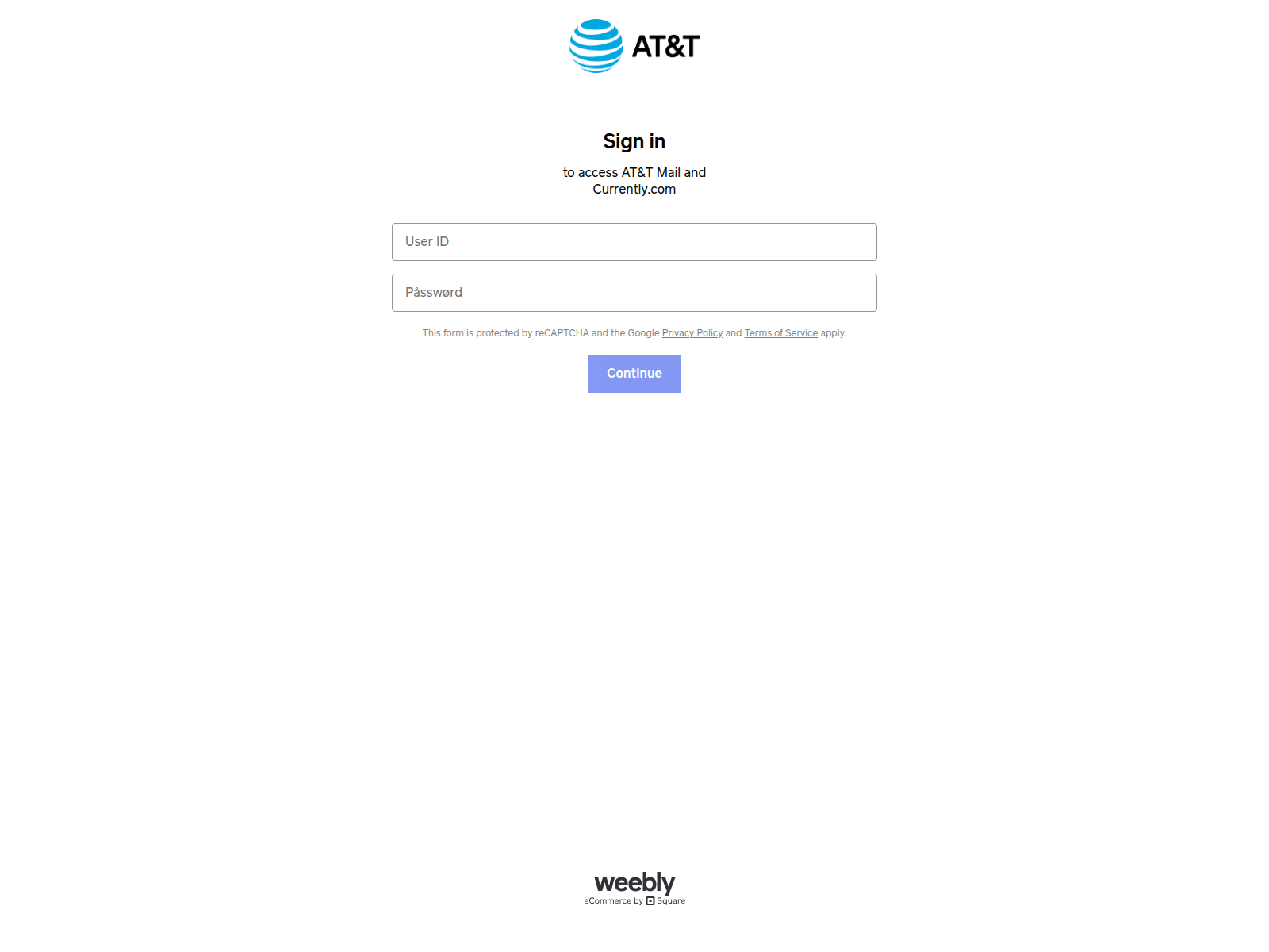 Screenshot of attmailupdate-105825.weeblysite.com