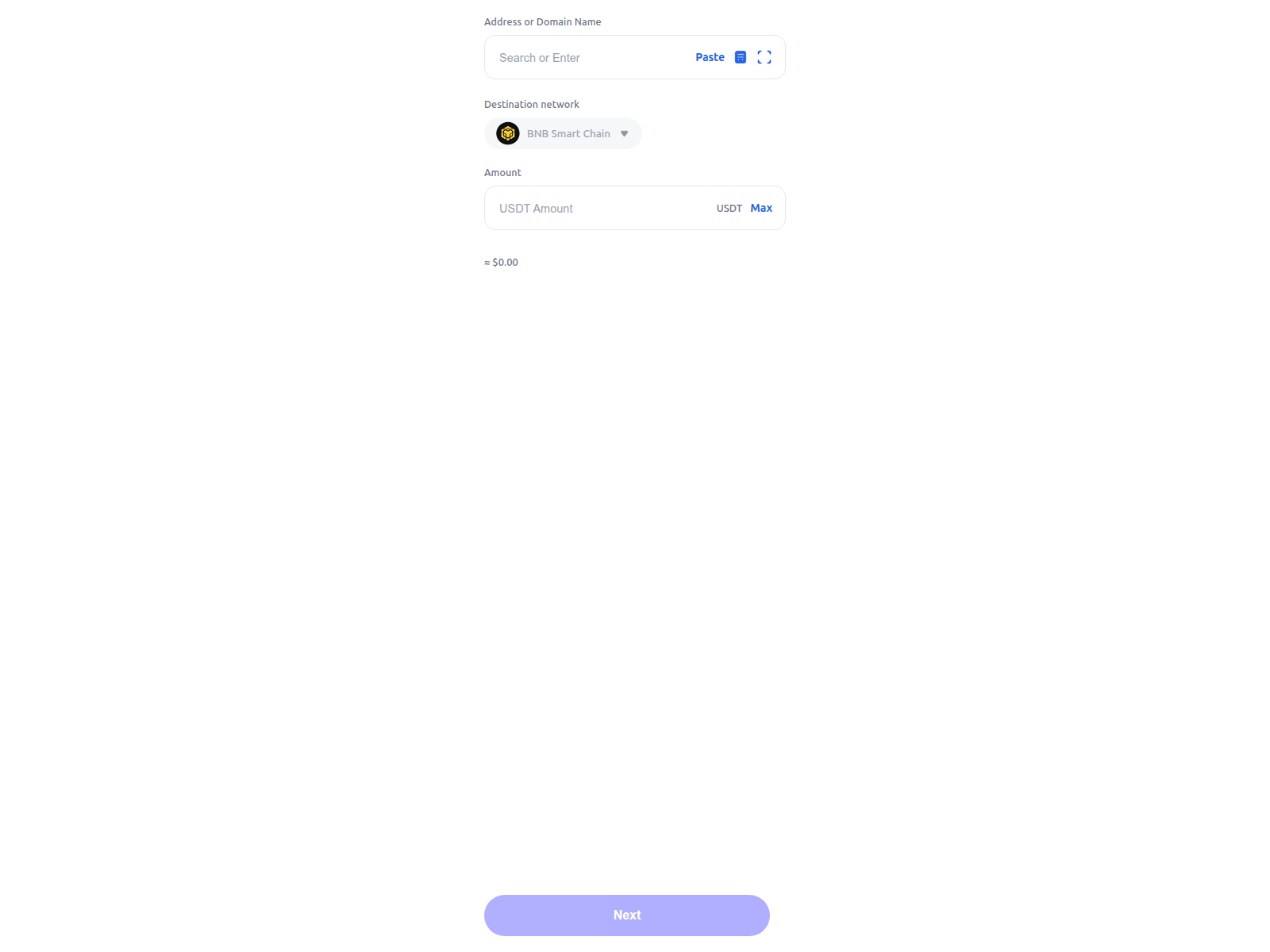 Screenshot of usdtsend.co