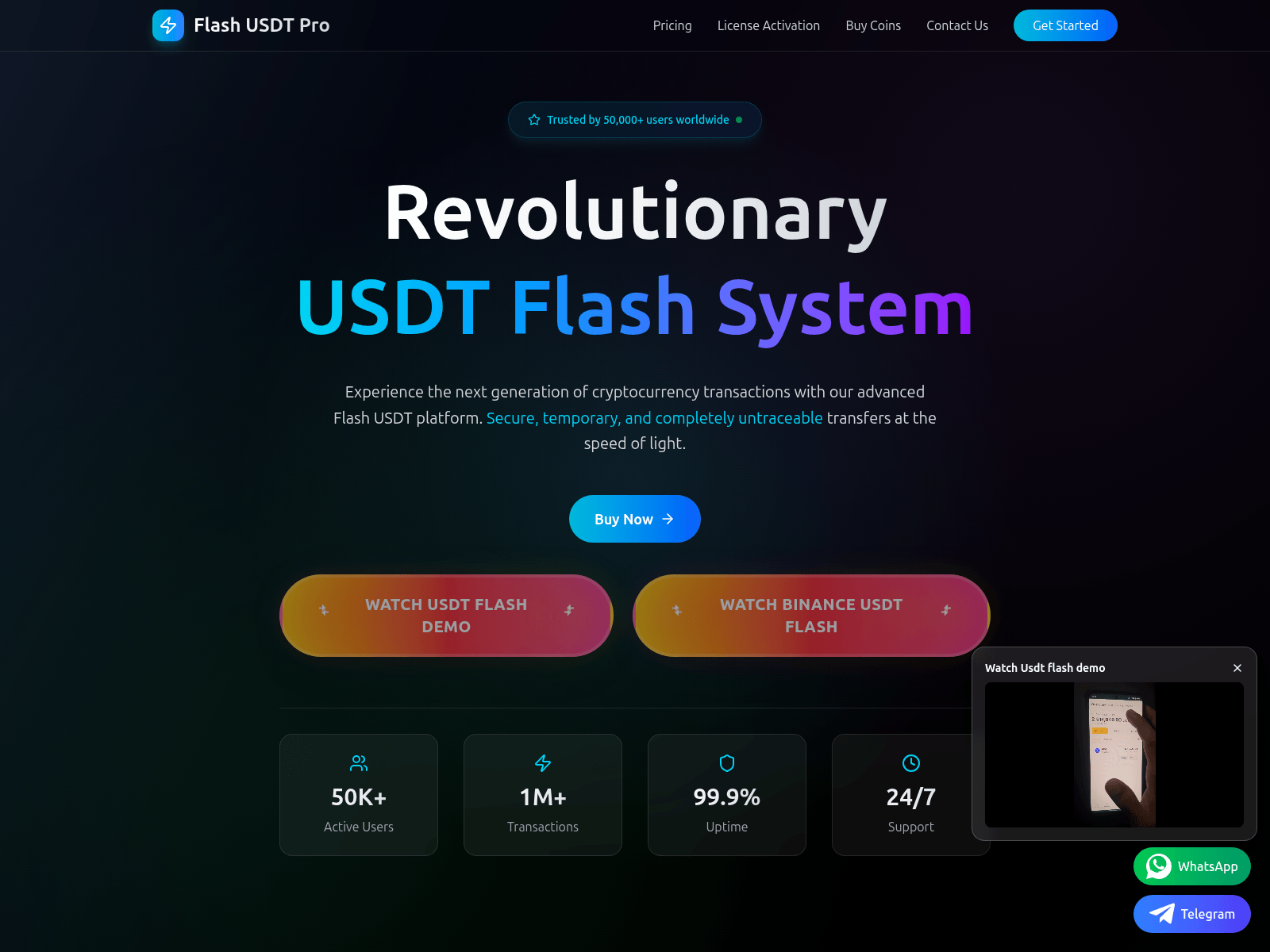 Screenshot of usdtflash.space