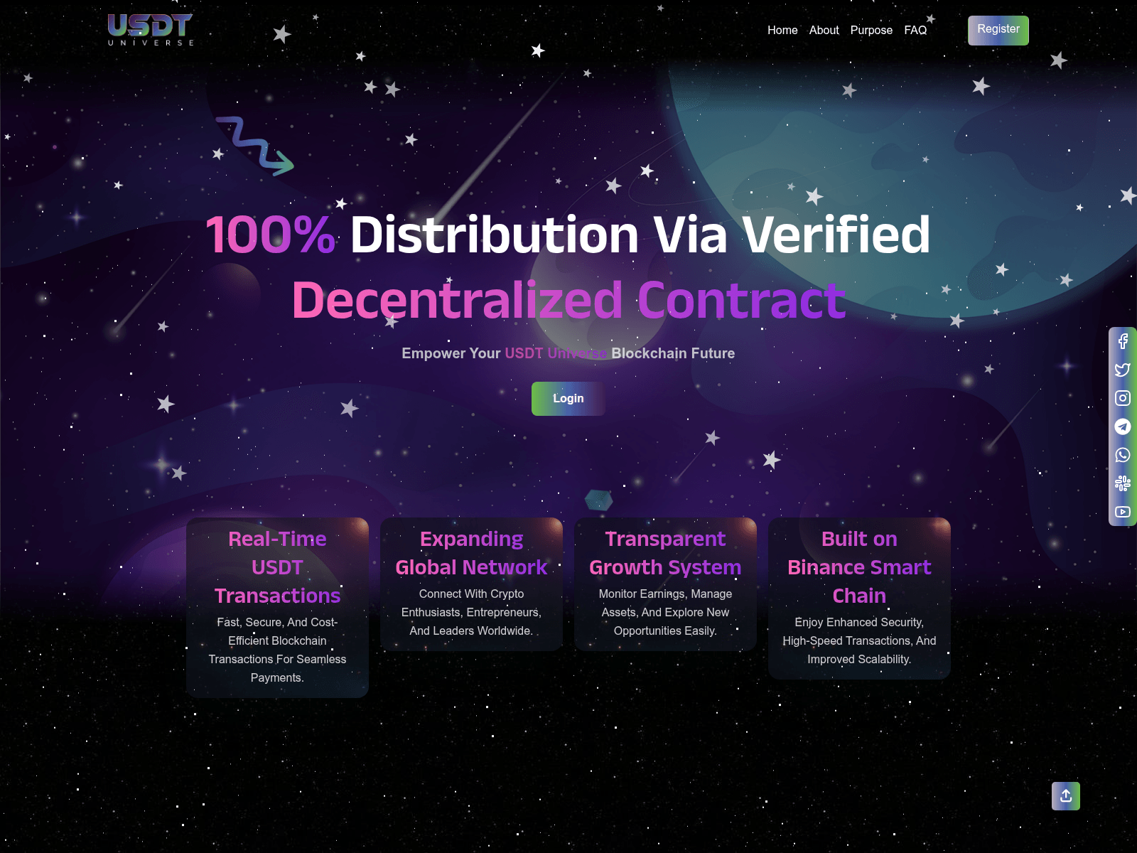 Screenshot of usdtuniverse.codetrex.co.in