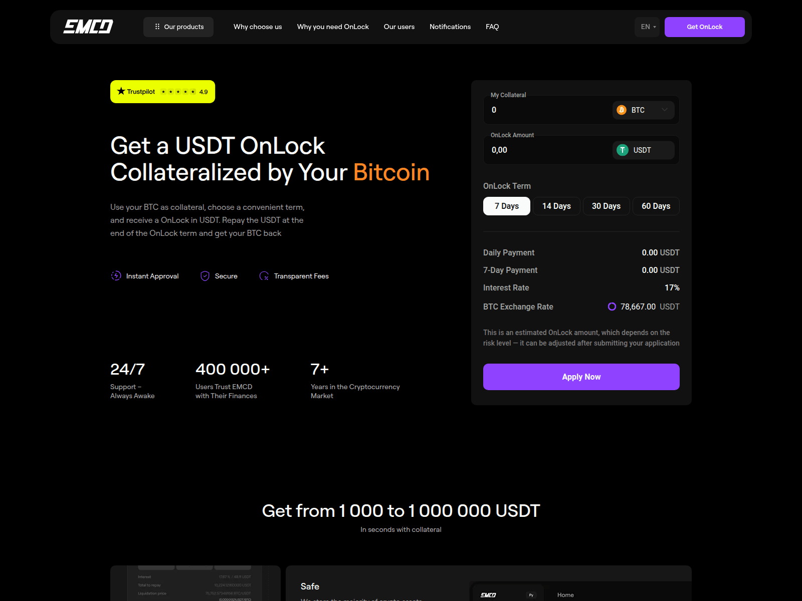 Screenshot of usdt.pushitform.com
