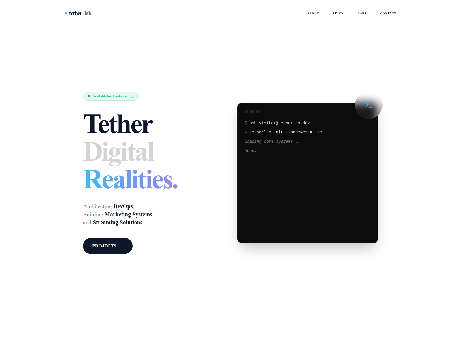 Screenshot of tetherlab.dev