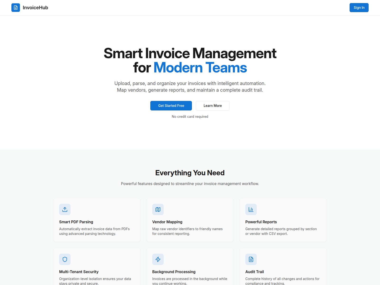 Screenshot of invoicehub.happybt.com