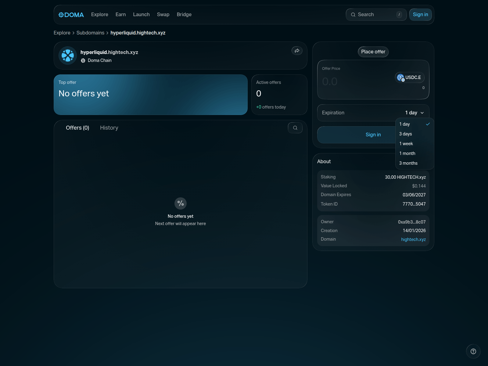 Screenshot of hyperliquid.hightech.xyz