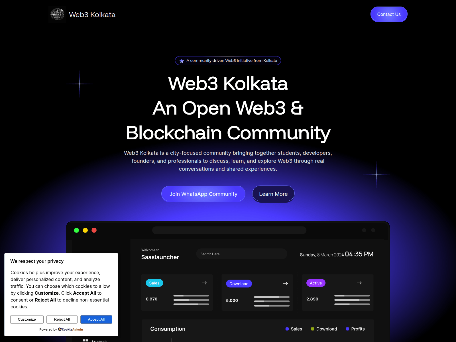 Screenshot of web3kolkata.craftyedgesolutions.in