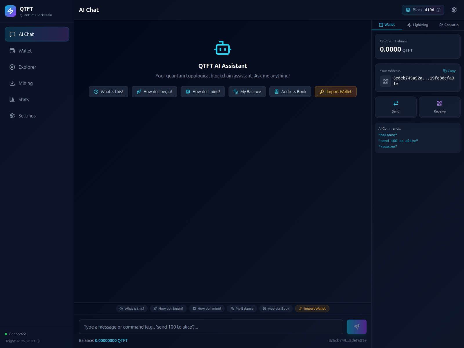 Screenshot of dapp1.quillon.xyz