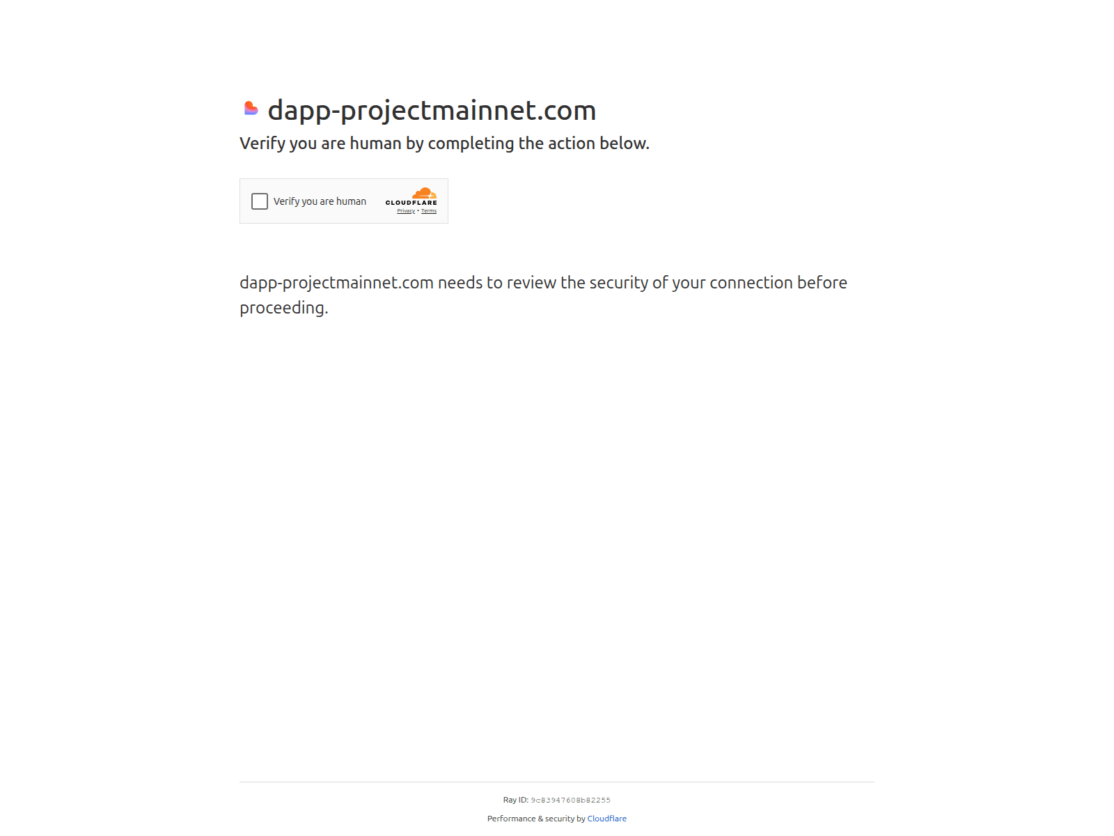 Screenshot of dapp-projectmainnet.com