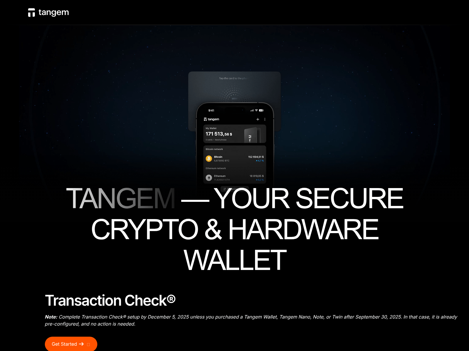Screenshot of tangem.suitechecker.com