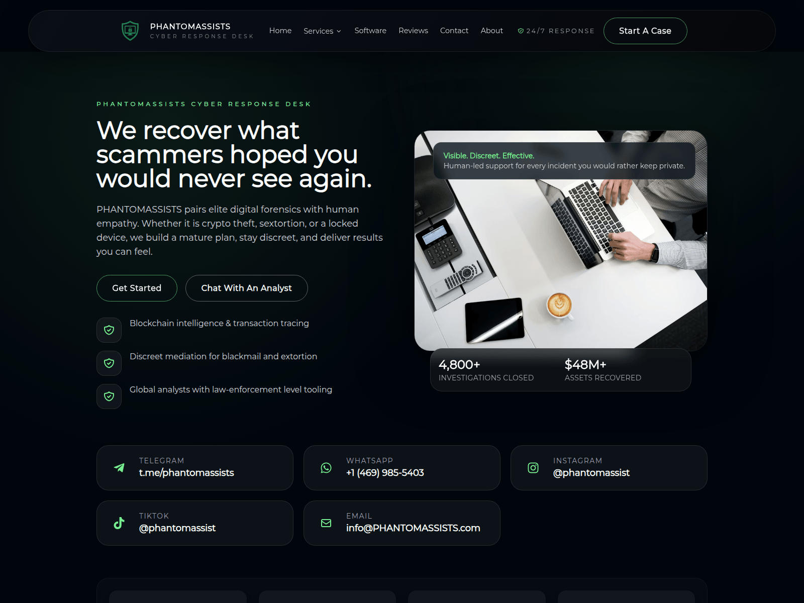 Screenshot of phantomassists.org