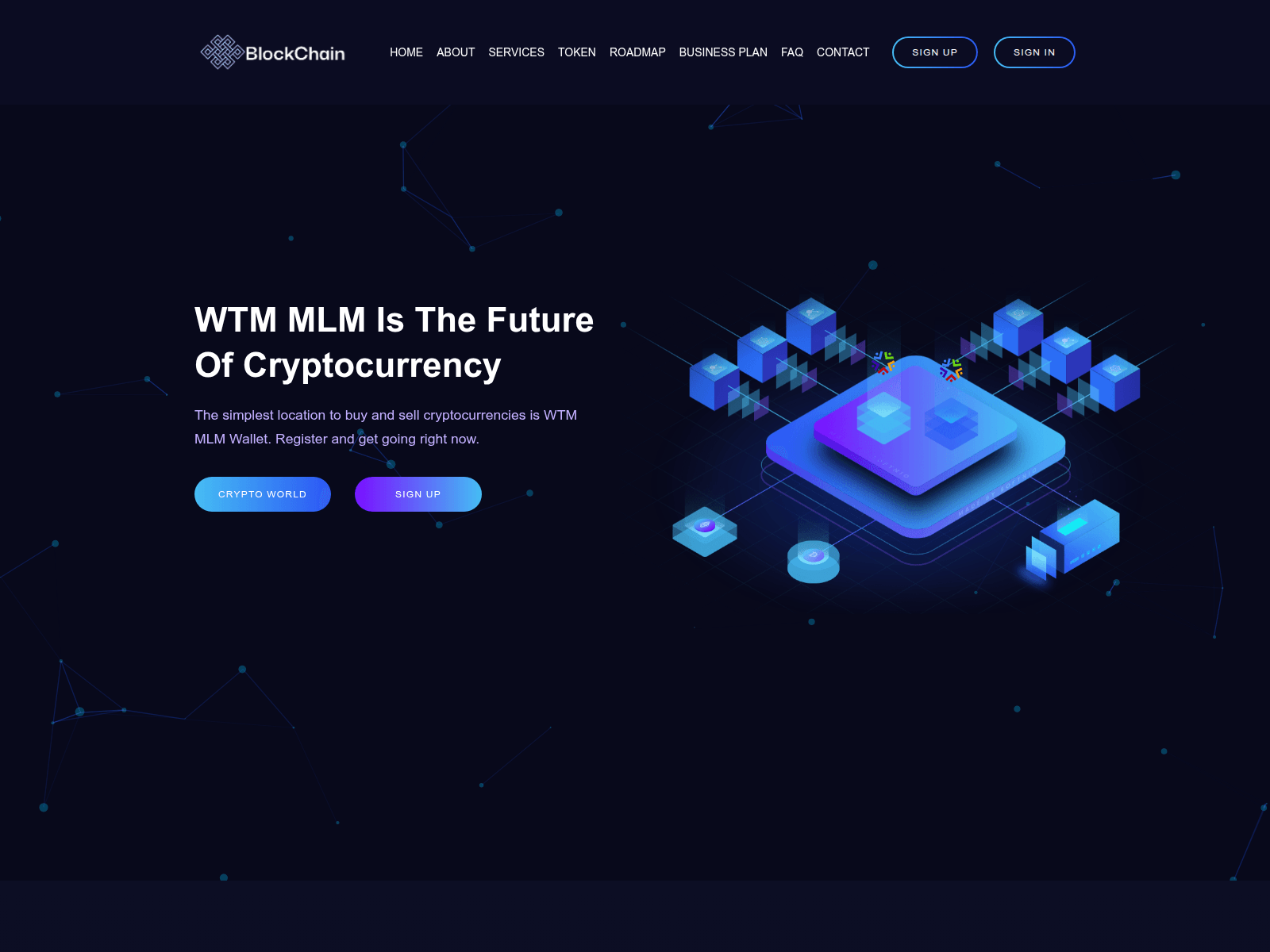 Screenshot of blockchain.mlmsoftwaremaxdemo.com