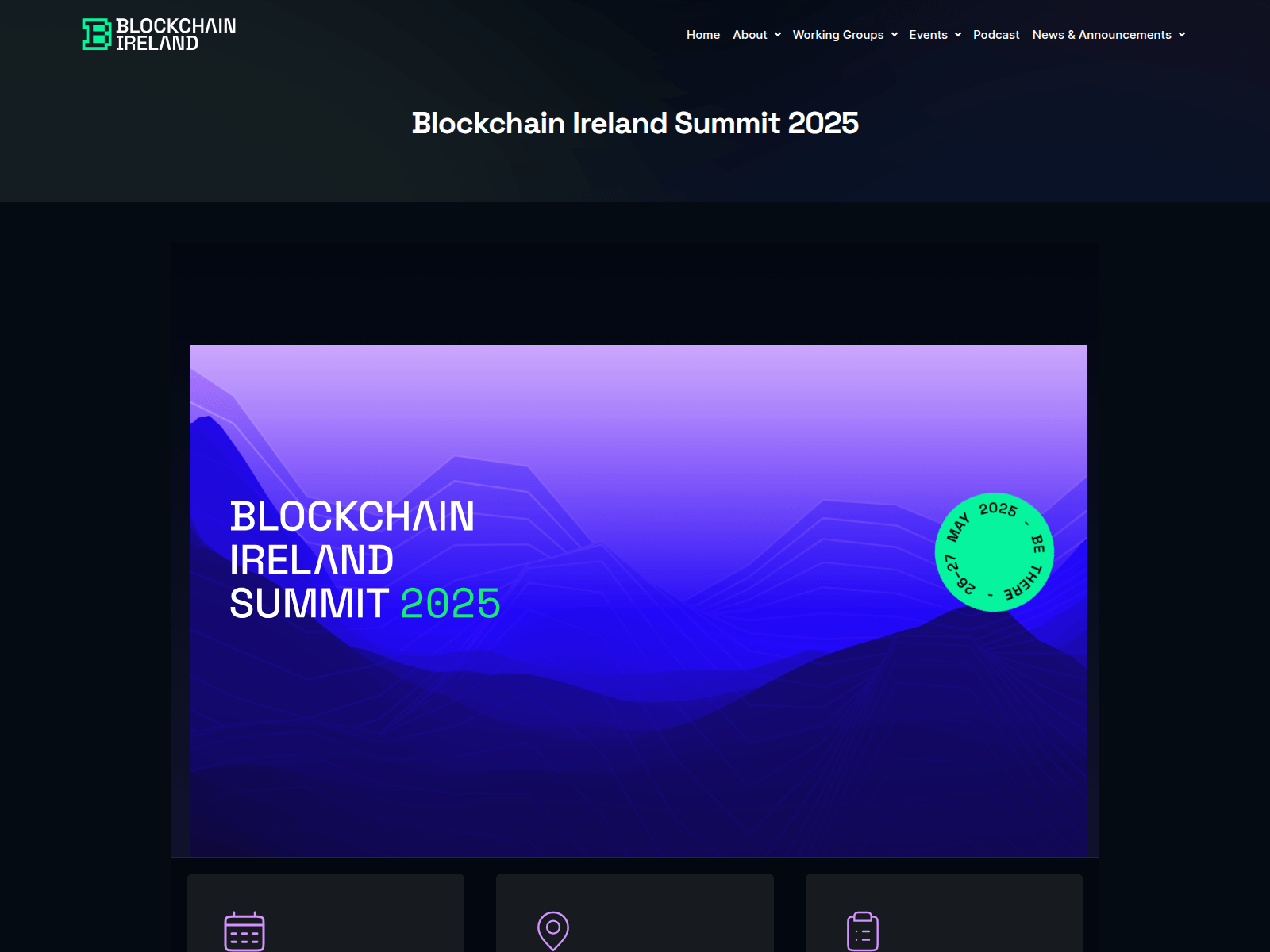 Screenshot of blockchainirelandsummit.com