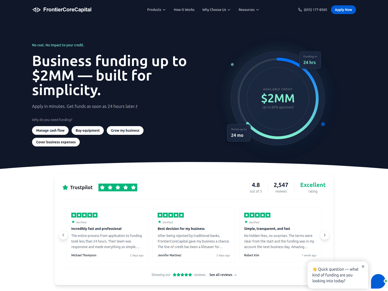 Screenshot of frontiercorecapital.com