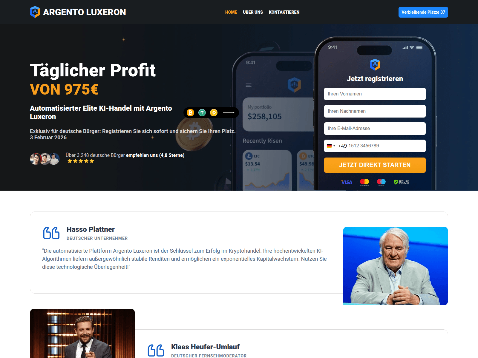 Screenshot of argentoluxeron.de