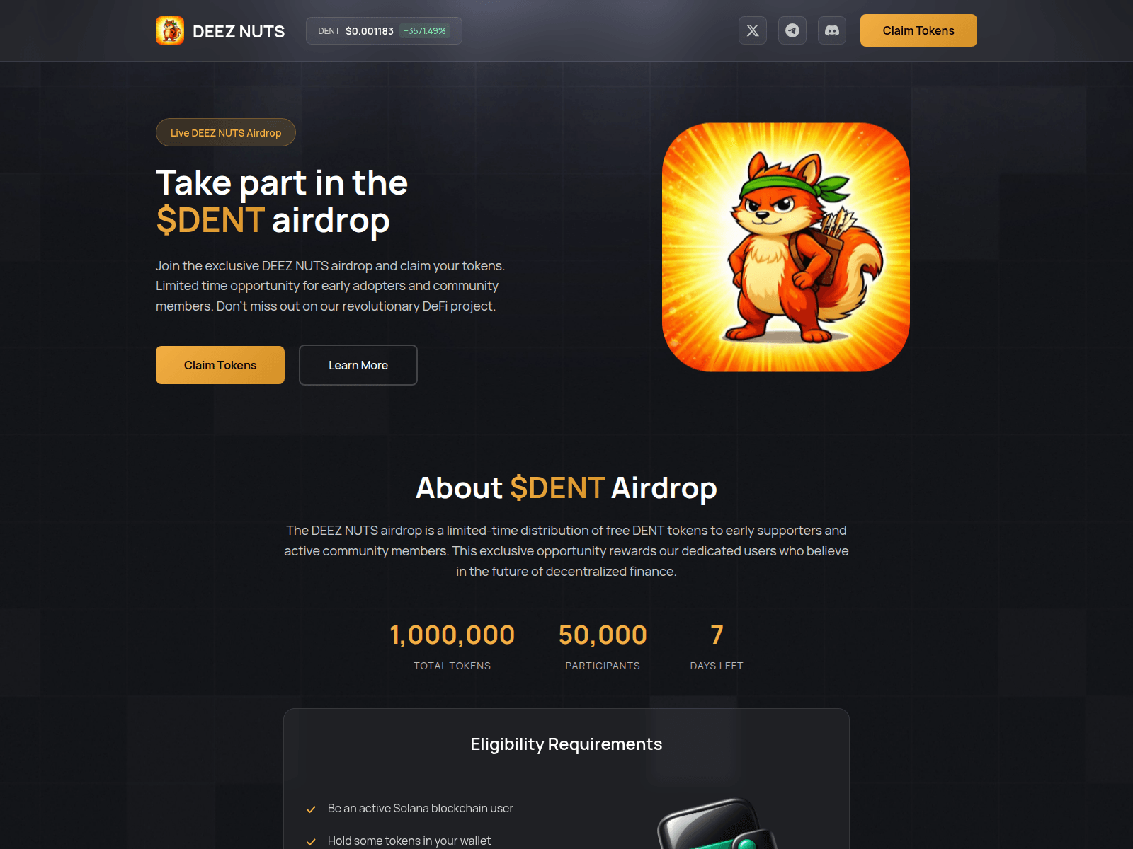 Screenshot of event-dent.fun