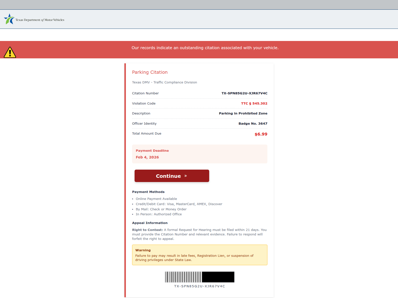 Screenshot of txdmv.bcsgh.cc