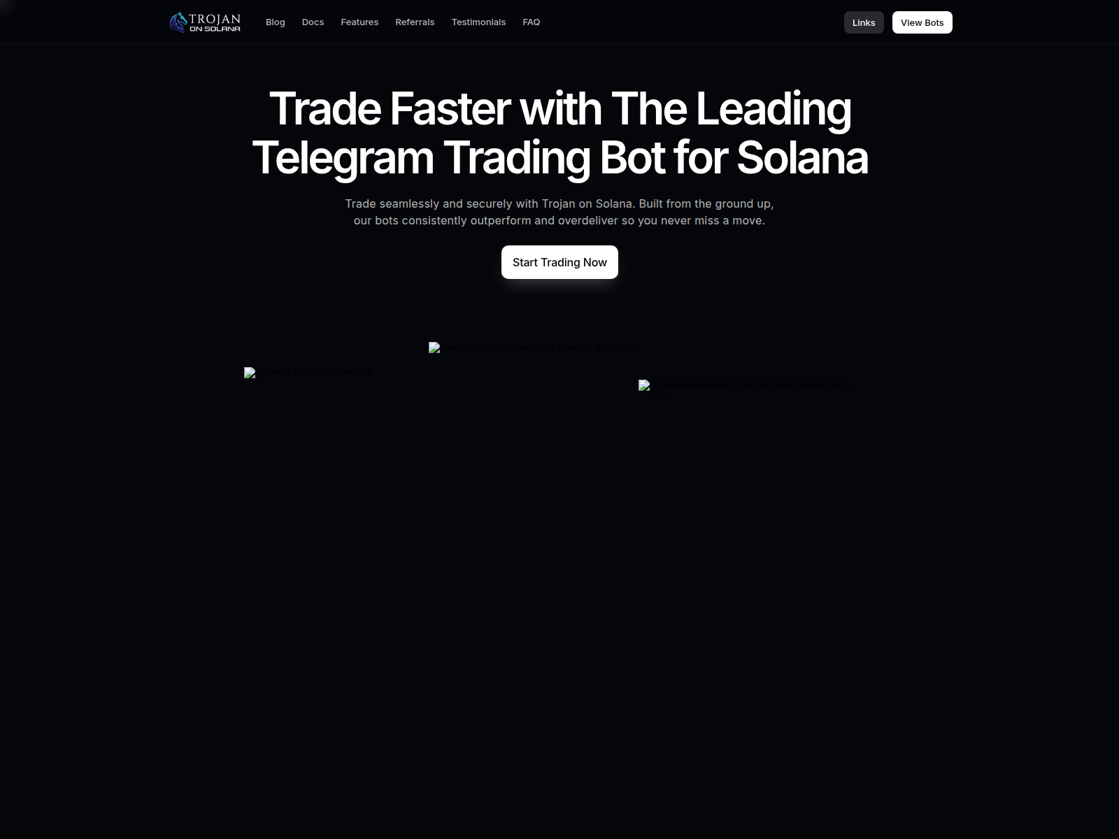 Screenshot of trojanonsolana.com