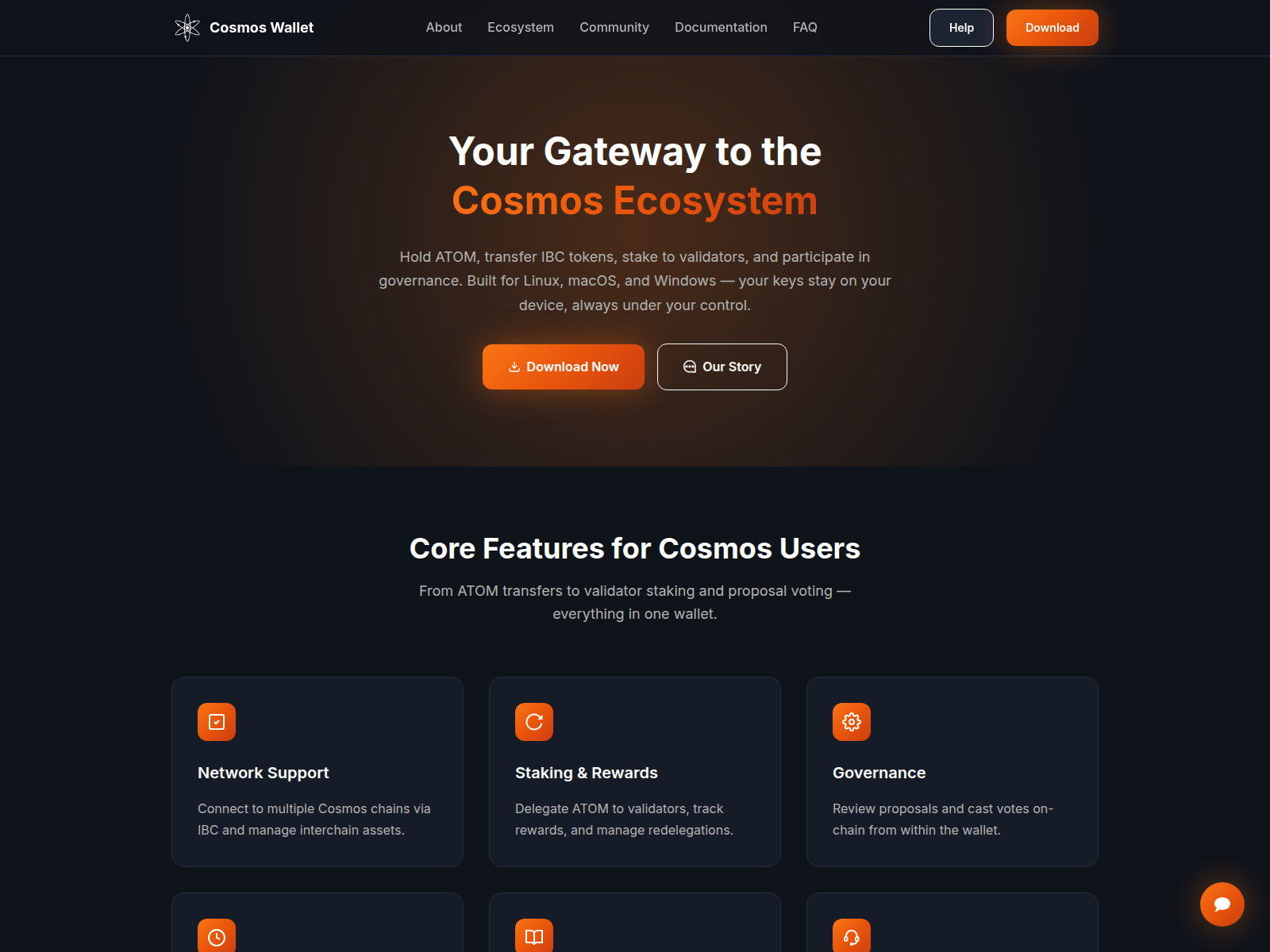 Screenshot of cosmoswallet.org